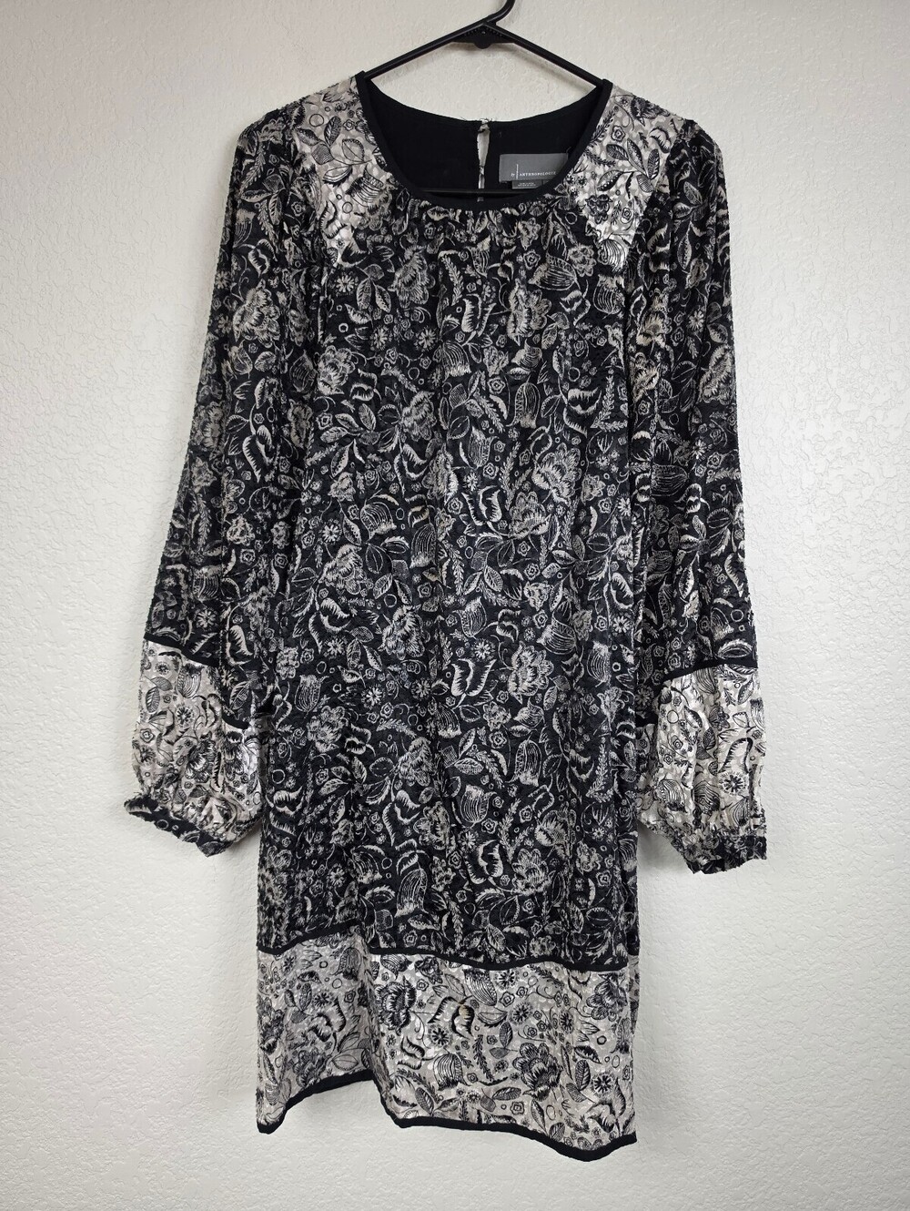 Anthropologie Black White Patterned Dress XS
